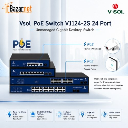 Vsol V1124-2S 24 Port Unmanaged Gigabit Desktop Switch Image