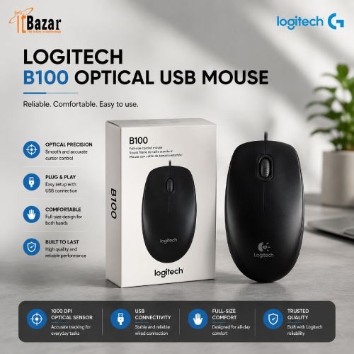 Logitech b100 Optical USB Mouse Image