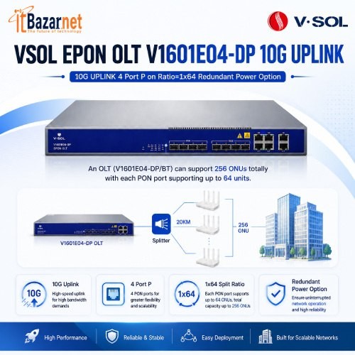 VSOL V1601E04 4 Port EPON OLT 10G UPLINK OLT Image