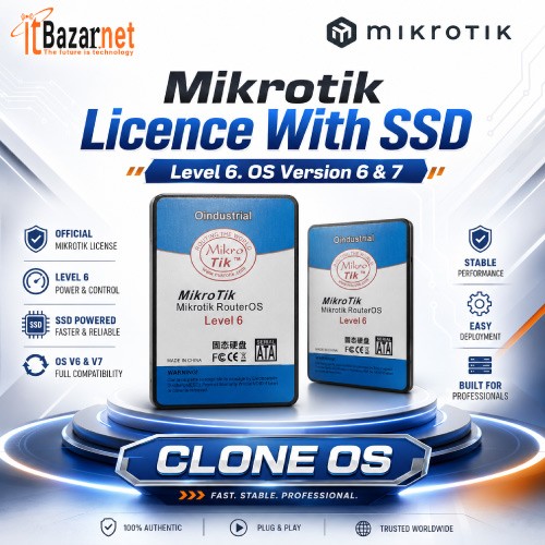 Mikrotik Licence With SSD Level 6. OS Version 6 & 7 Image