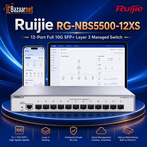 Ruijie 10G Switch RG-NBS5500-12XS 12Port Full 10G SFP+ Layer 3 Managed Switch Image