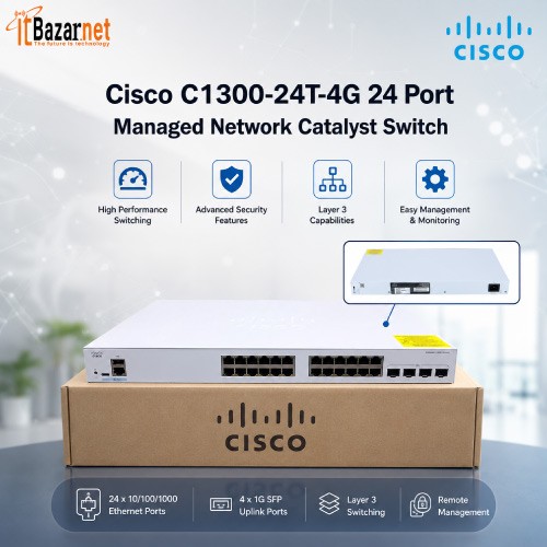 Cisco C1300-24T-4G 24 Port Managed Network Catalyst Switch Image
