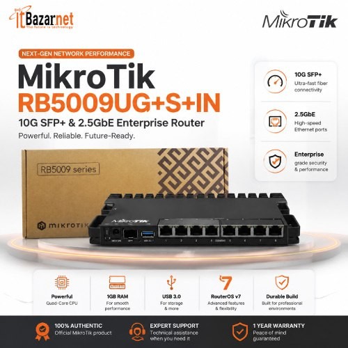 MikroTik RB5009UG+S+IN Gigabit Ethernet Router with 10G SFP+ Port