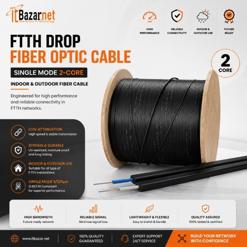 FTTH Drop Fiber Optic Cable Single Mode 2-Core Image