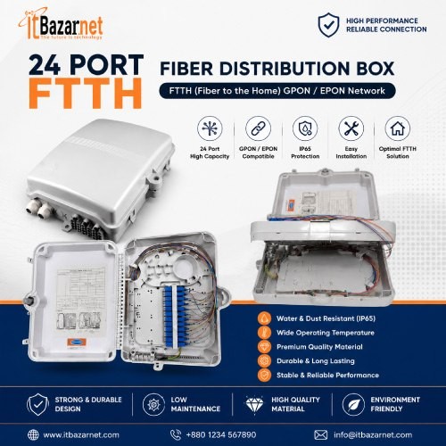 24 Port FTTH Fiber Distribution Box For EPONGpon Fiber Distribution Box