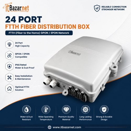 24 Port FTTH Fiber Distribution Box For EPONGpon Fiber Distribution Box Image