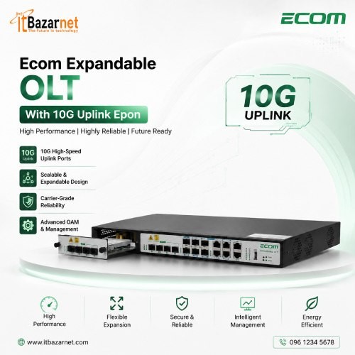 ECOM Expandable EPON OLT E08EP-4S+ 4Port 10G Uplink Image