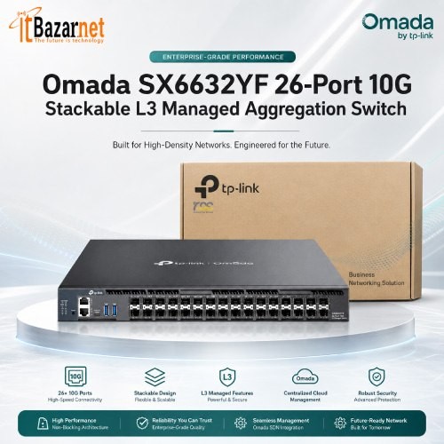 Omada SX6632YF 26-Port 10G Stackable L3 Managed Aggregation Switch