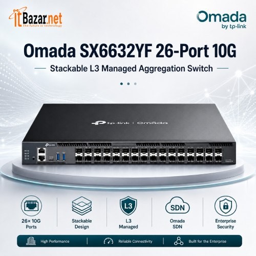 Omada SX6632YF 26-Port 10G Stackable L3 Managed Aggregation Switch Image
