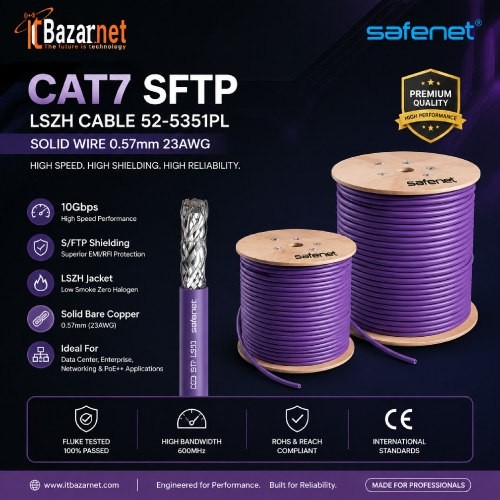 SAFENET Cat7 SFTP LSZH Solid Cable 23AWG 305M