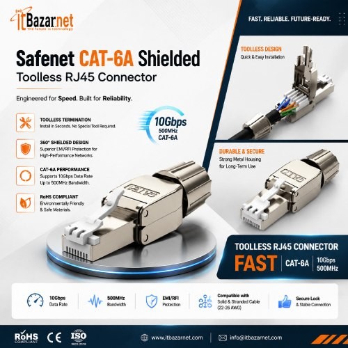 SAFENET Cat6A Shielded Toolless RJ45 Connector