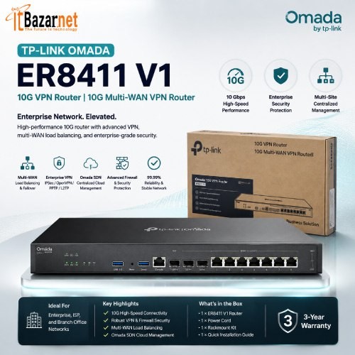 Omada VPN Router ER8411 V1 10G VPN Router