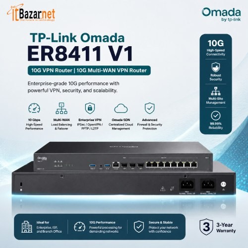 Omada VPN Router ER8411 V1 10G VPN Router Image