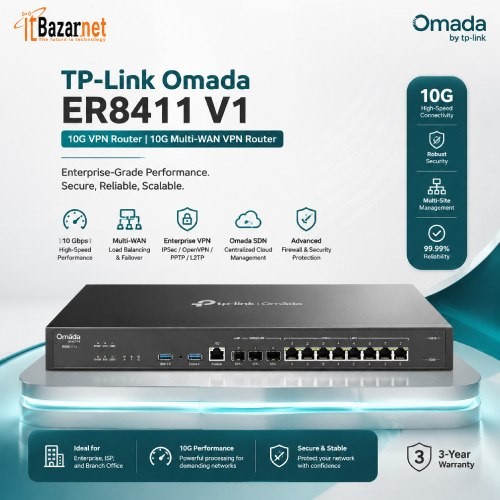 Omada VPN Router ER8411 V1 10G VPN Router Image
