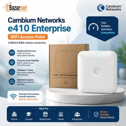 Cambium cnPilot e410 WiFi 5 Dual Band 2×2 MU-MIMO Indoor AP