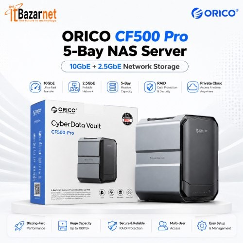 ORICO CF500 Pro 5-Bay NAS Storage Server Intel Core i3-N305 8GB DDR5 10GbE