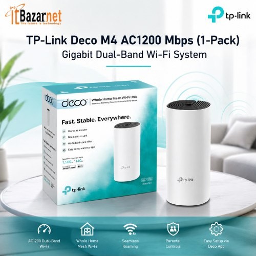 TPLink Deco M4 1-Pack AC1200 Whole Home Mesh WiFi Router