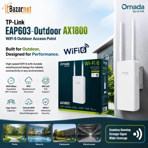 TPLink EAP603 Outdoor AX1800 WiFi6 Outdoor Access Point