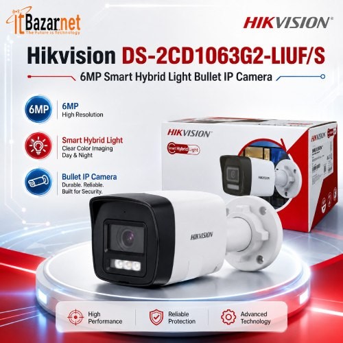 Hikvision DS-2CD1063G2-LIUF/S 6MP Smart Hybrid Light Bullet IP Camera