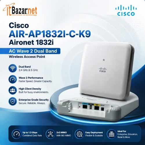 Cisco Ap AIR-AP1832I-C-K9 Aironet 1832i AC Wave 2 Dual BandWireless Access Point Image