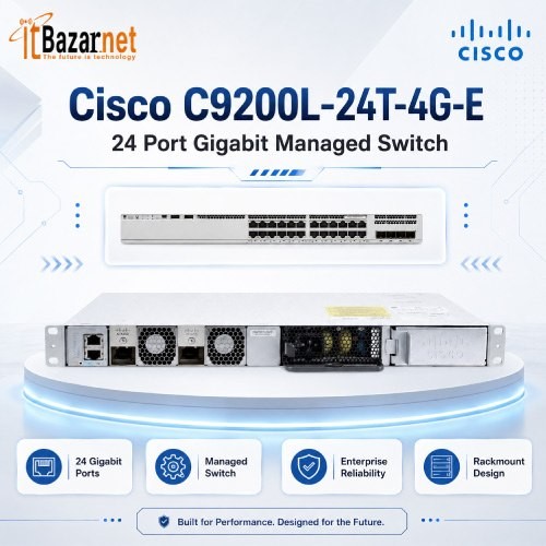 Cisco C9200L-24T-4G-E 24 Port Gigabit Managed Switch 4 Port 1G SFP Image