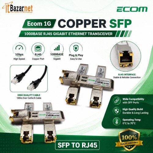 Ecom 1G Copper SFP 1000BASE SFP TO Rj45 Image