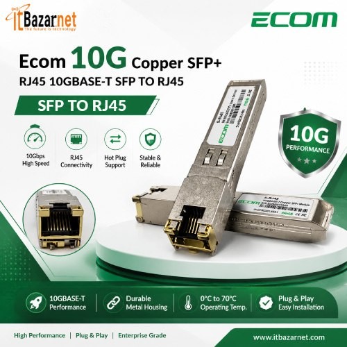 Ecom 10G Copper SFP+ RJ45 10GBASE-T SFP TO Rj45 Image