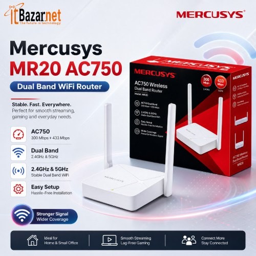 Mercusys MR20 AC750 Dual Band WiFi Router