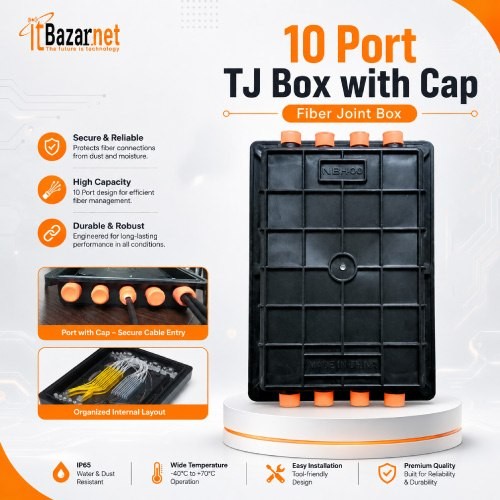 TJ Box 10 Port with Cap Optical Fiber Joint Box
