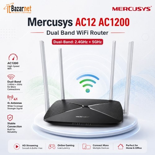 Mercusys AC12 AC1200 Dual Band WiFi Router Image