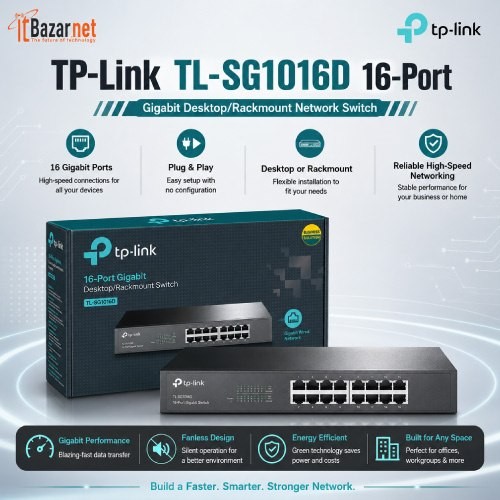TPLink TLSG1016D 16Port Gigabit Unmanaged Switch Image