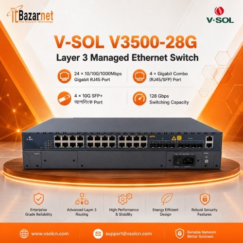 VSOL V3500-28G 28Port Gigabit L3 Managed Switch