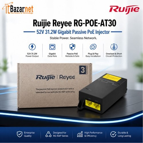 Ruijie PoE Injector RG-POE-AT30 31.2W PoE Injector