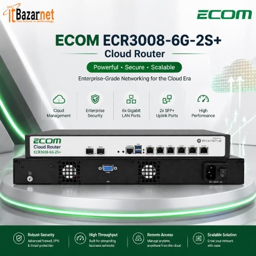 ECOM ECR3008-6G-2S+ 6Port Gigabit Router with 2×10G SFP+