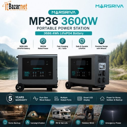 Marsriva MP36 Portable Power Station 3600W 3686.4Wh LiFePO4 Battery Image