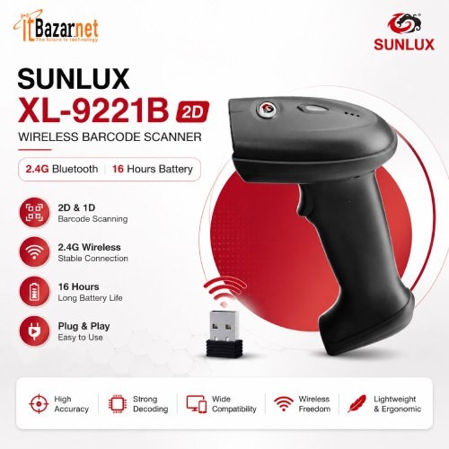 SUNLUX XL-9221B 2D Wireless Barcode Scanner Image