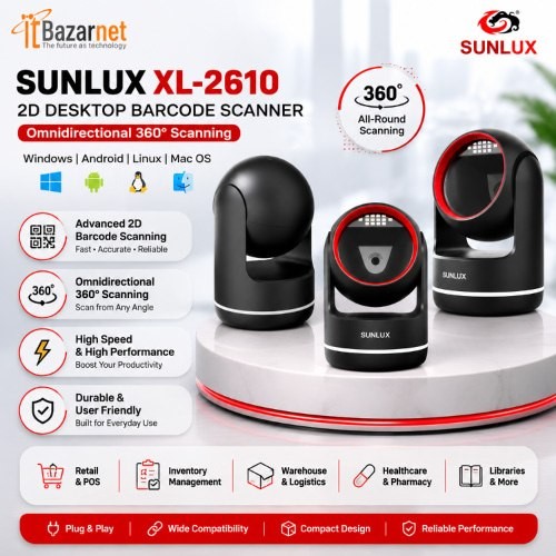 SUNLUX Desktop Barcode Scanner XL-2610 2D