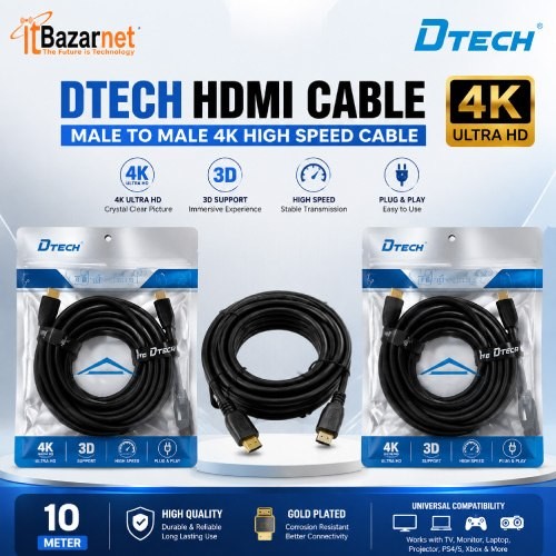 DTECH HDMI Cable DT-H008 10 Meter 4K