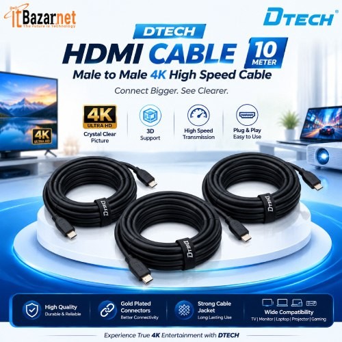 DTECH HDMI Cable DT-H008 10 Meter 4K Image