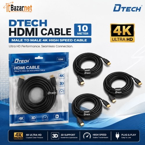 DTECH HDMI Cable DT-H008 10 Meter 4K Image