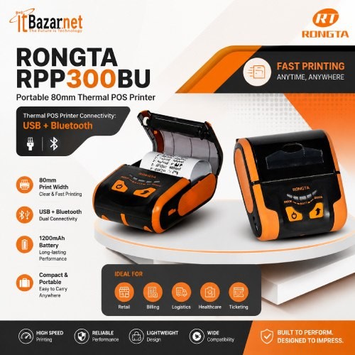 Rongta POS Printer RPP300BU 80mm Portable Thermal Printer Image