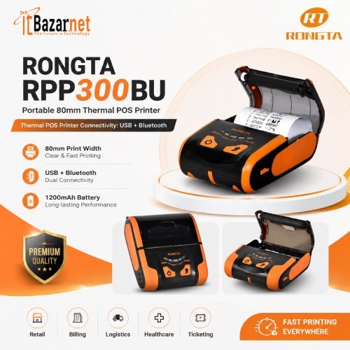 Rongta POS Printer RPP300BU 80mm Portable Thermal Printer Image