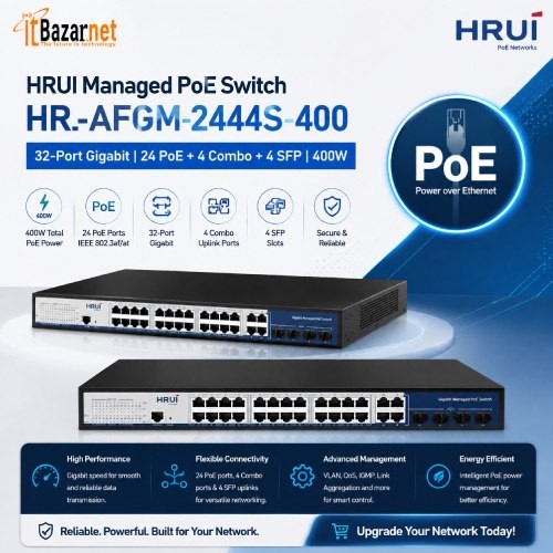 HRUI PoE Switch HR-AFGM-2444S-400 24 Port Gigabit Managed Switch Image
