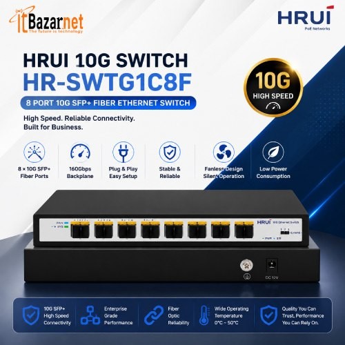 10G Switch HRUI HR-SWTG1C8F 8Port 10G SFP+ Image