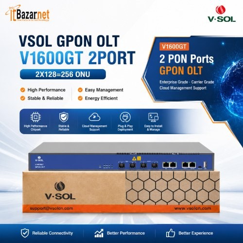 VSOL Gpon OLT V1600GT 2 Port With 10GE Uplink Port