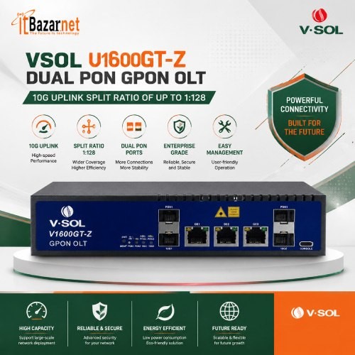 VSOL GPON OLT V1600GT-Z 2Port GPON with 10GE SFP+ Uplink Image