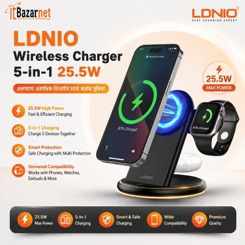 Wireless Charger LDNIO WL02 5-in-1 25.5W Magnetic Fast Charging Station Image