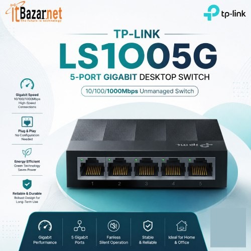 TPLink LS1005G 5Port Gigabit Switch 10/100/1000Mbps Image