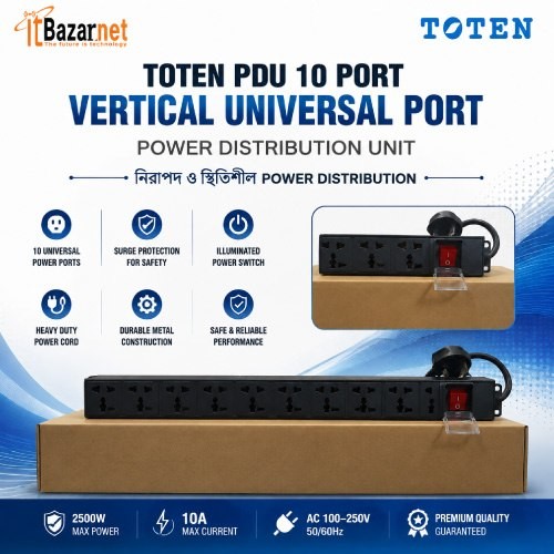 Vertical PDU 10 Port TOTEN For Server & Network Rack