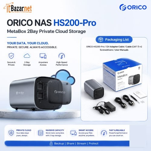 ORICO NAS HS200-Pro MetaBox 2Bay Private Cloud Storage